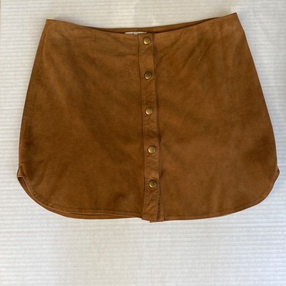Joie Coupe Tan Goat Suede Mini Skirt Size S - Picture 11 of 13